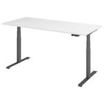 SCHREIBTISCH 180/80/64,5-129,5 cm Graphitfarben, Weiß elektrisch höhenverstellbar  - Graphitfarben/Weiß, KONVENTIONELL, Holzwerkstoff/Metall (180/80/64,5-129,5cm) - Venda