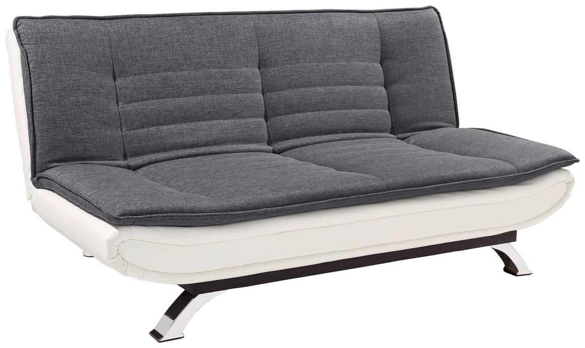 TROSJED NA RAZVLAČENJE metal, tekstil  bijela, boje oplemenjenog čelika, tamno siva    - bijela/tamno siva, Basics, metal/tekstil (190/90/102cm) - MID.YOU