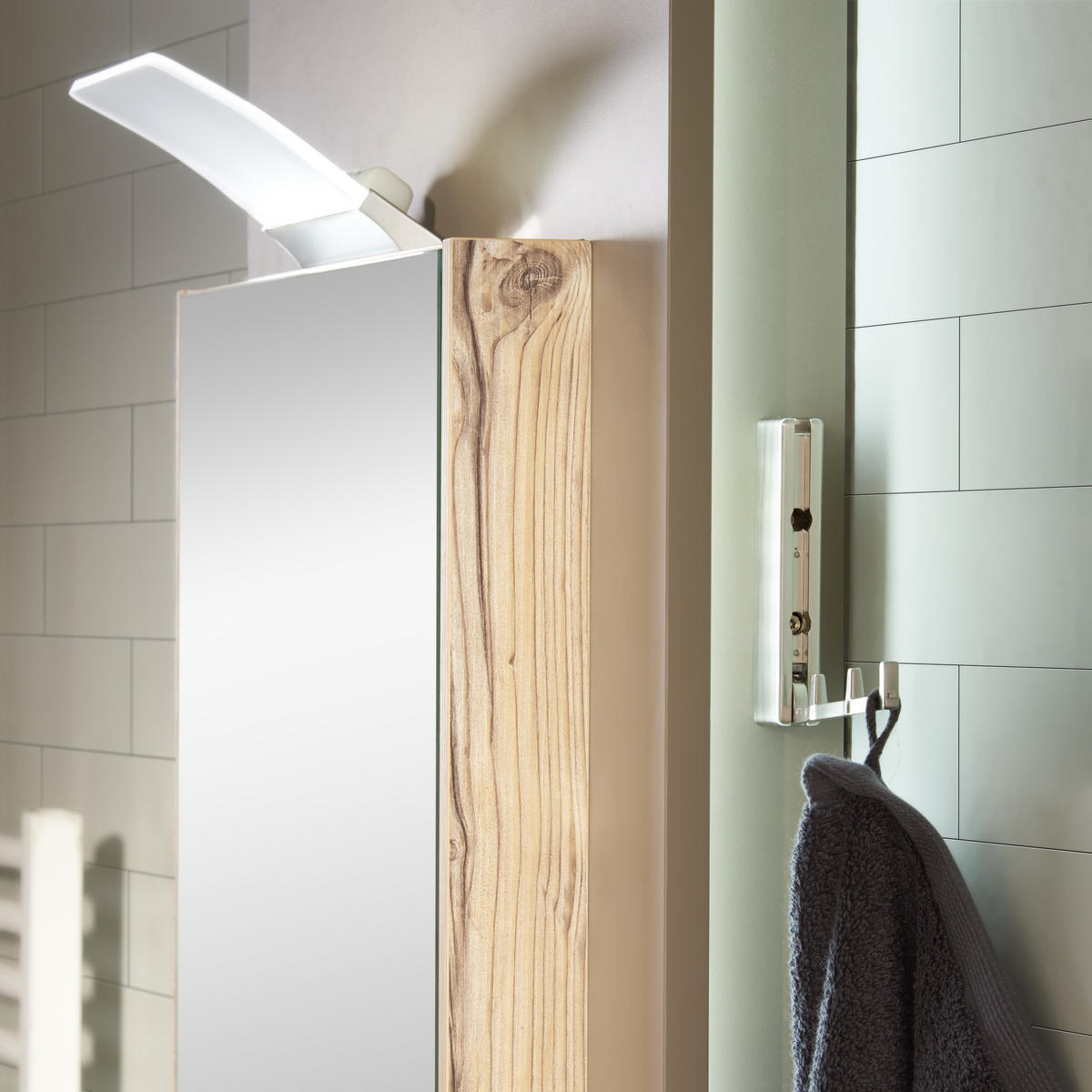 BADEZIMMER  in 64 cm  - Fichtefarben/Braun, KONVENTIONELL, Glas/Keramik (64cm) - Moderano