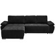 ECKSOFA  in Chenille Schwarz  - Silberfarben/Schwarz, KONVENTIONELL, Holz/Textil (187/293cm) - Carryhome