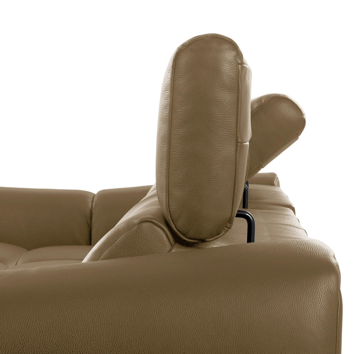 ECKSOFA AVEIRO Mokka Echtleder Bettkasten, Kopfteilverstellung, Sitzvorzug  - Schwarz/Mokka, Design, Leder/Kunststoff (177/274cm) - Livetastic