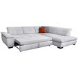 ECKSOFA in Cord Hellgrau  - Hellgrau/Schwarz, Design, Textil/Metall (242/313cm) - Xora