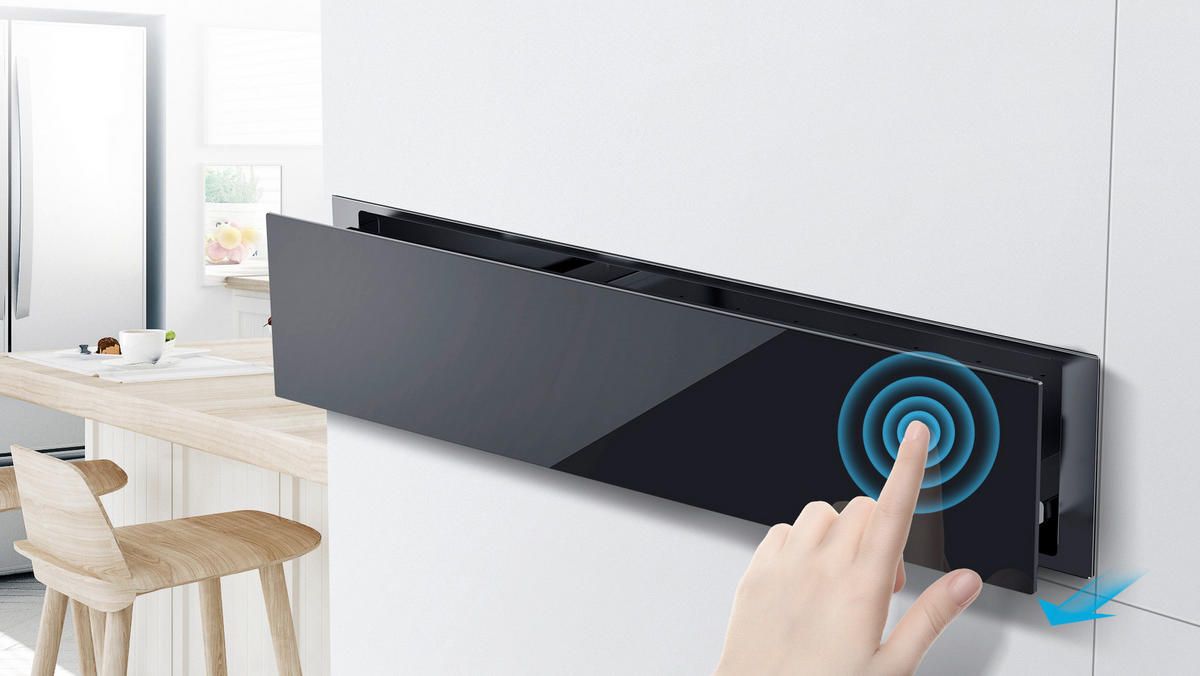WÄRMESCHUBLADE MWMTCN14J-BK  - Schwarz, Basics, Glas/Metall (59,5/14,1/54,1cm) - Midea