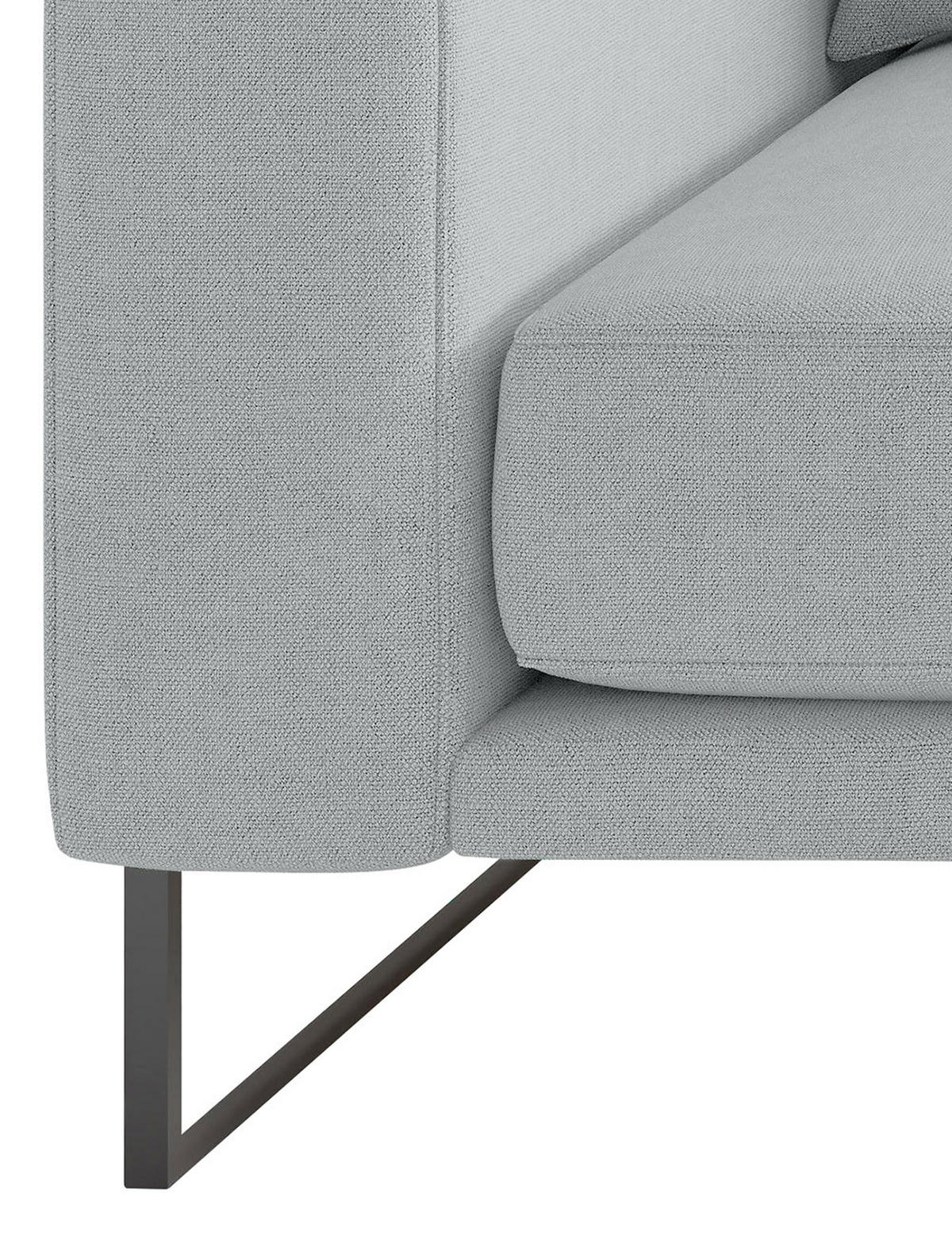 BIGSOFA Webstoff Grau  - Schwarz/Grau, Design, Textil/Metall (283/150cm) - Livetastic