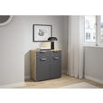KOMMODE  in 80/81/42 cm  - Chromfarben/Dunkelgrau, Design, Holzwerkstoff/Metall (80/81/42cm) - Carryhome