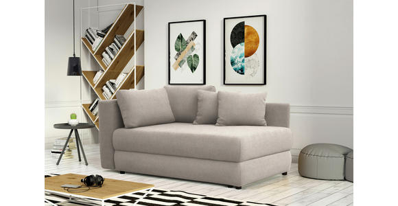 RÉCAMIERE in Flachgewebe Beige - Beige/Schwarz, Design, Kunststoff/Textil (171/71-88/93cm) - Cantus