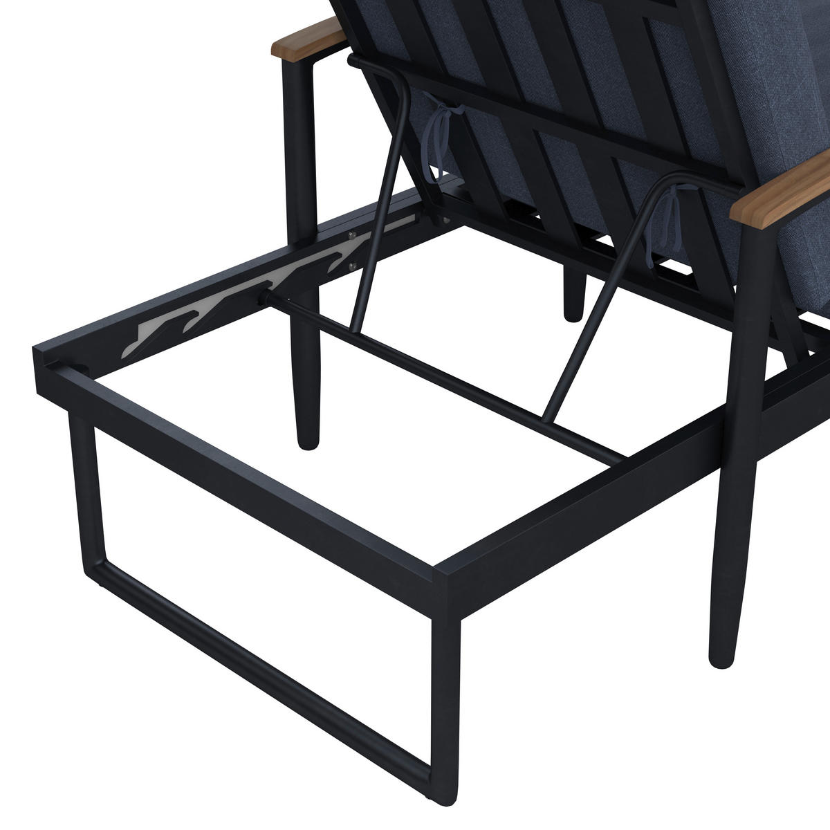 SONNENLIEGE 200/73/57 cm Teakholz  - Dunkelgrau, MODERN, Holz/Metall (200/73/57cm) - Ambia Garden