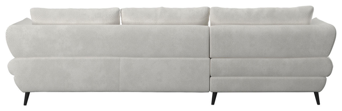 ECKSOFA in Velours Creme  - Creme/Schwarz, Design, Textil/Metall (181/281cm) - Livetastic