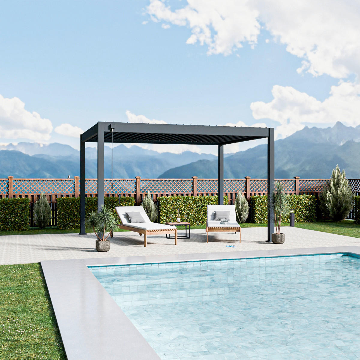 PERGOLA 300/400/255 cm   - Graphitfarben, Basics, Metall (300/400/255cm) - Gardenson
