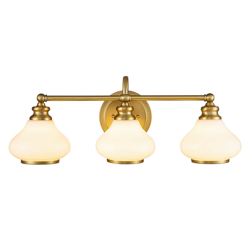 Thumbnail - Elstead Lighting Badezimmer-Wandleuchte Elstead Ainsley, Messing, Metall, Glas, 20.6x23.1x61 cm, Grüner Punkt, RoHS, Lam...