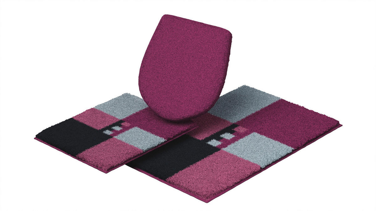 BADEMATTENSET Beere  - Beere, Basics, Kunststoff/Textil - Grund