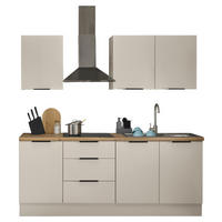 KÜCHENLEERBLOCK   in Kaschmir  - Kaschmir/Schwarz, Basics, Holzwerkstoff/Metall (210/211/60cm) - Xora