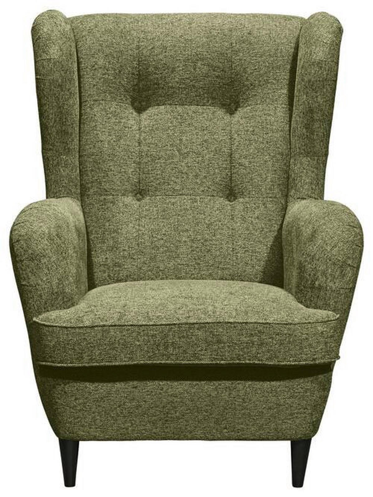 FOTELJA tekstil, drvni materijal  maslinasto zelena   - maslinasto zelena/crna, Moderno, drvni materijal/tekstil (78/102/98cm) - Hom`in