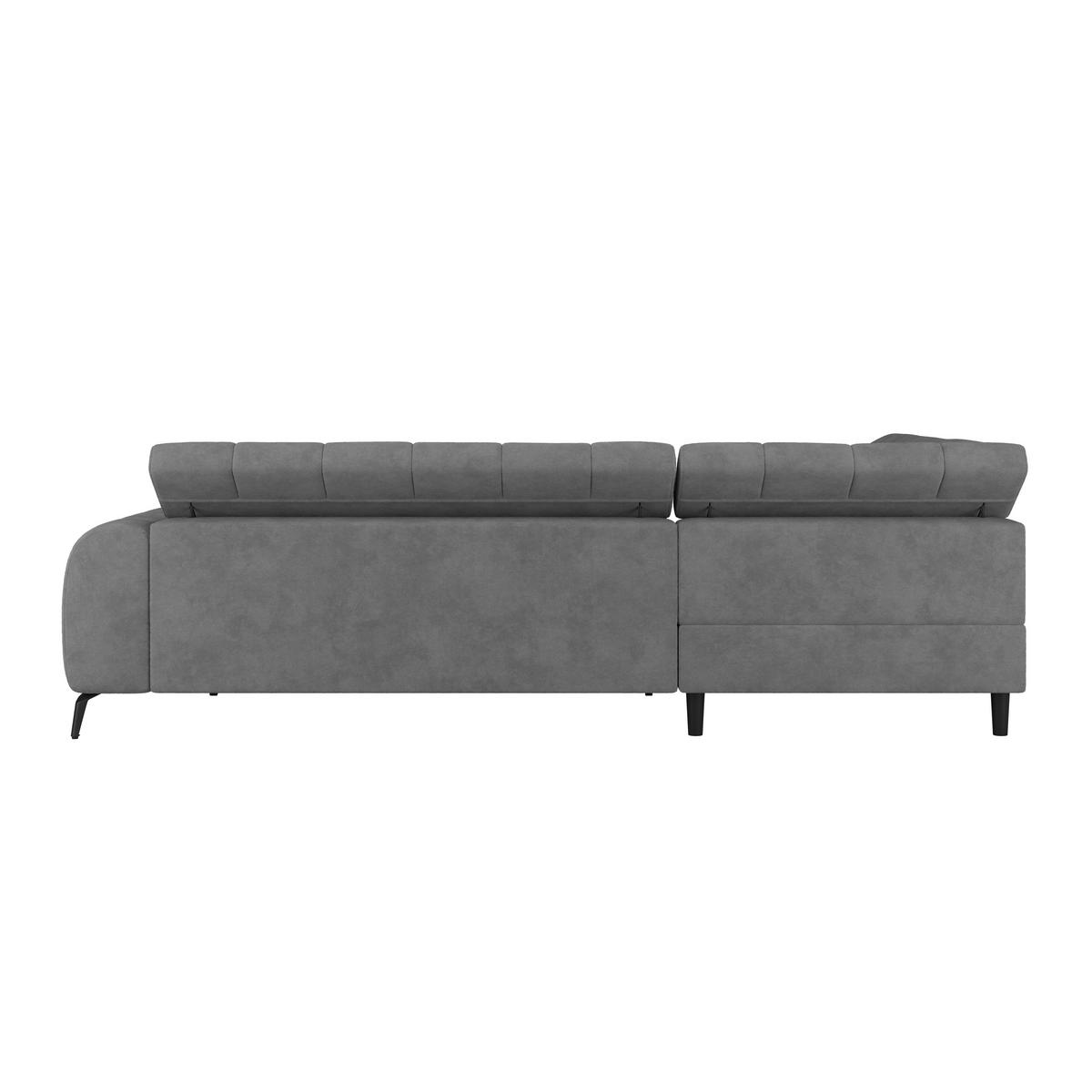 ECKSOFA Graublau  - Graublau/Schwarz, Trend, Kunststoff/Textil (203/261cm) - Livetastic
