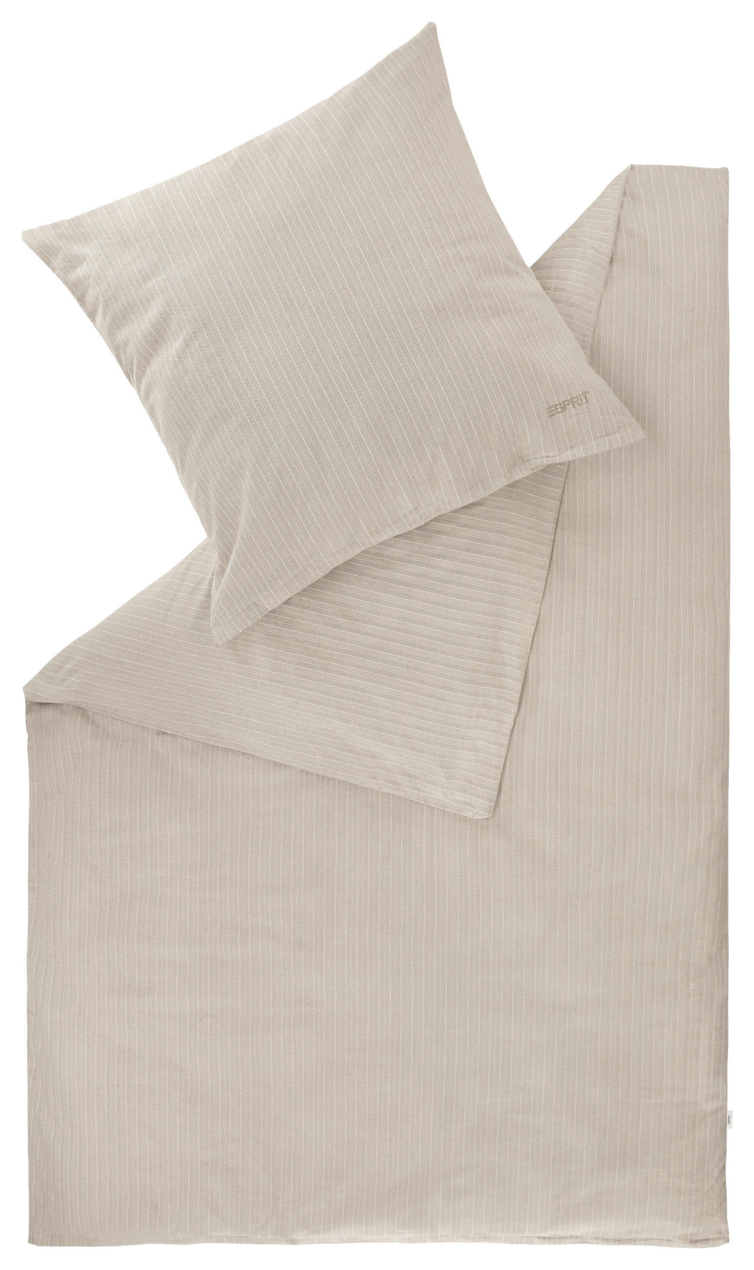 BETTWÄSCHE E-Herringbone taupe Flanell 155/220 cm  - Greige, Design, Textil (155/220cm) - Esprit