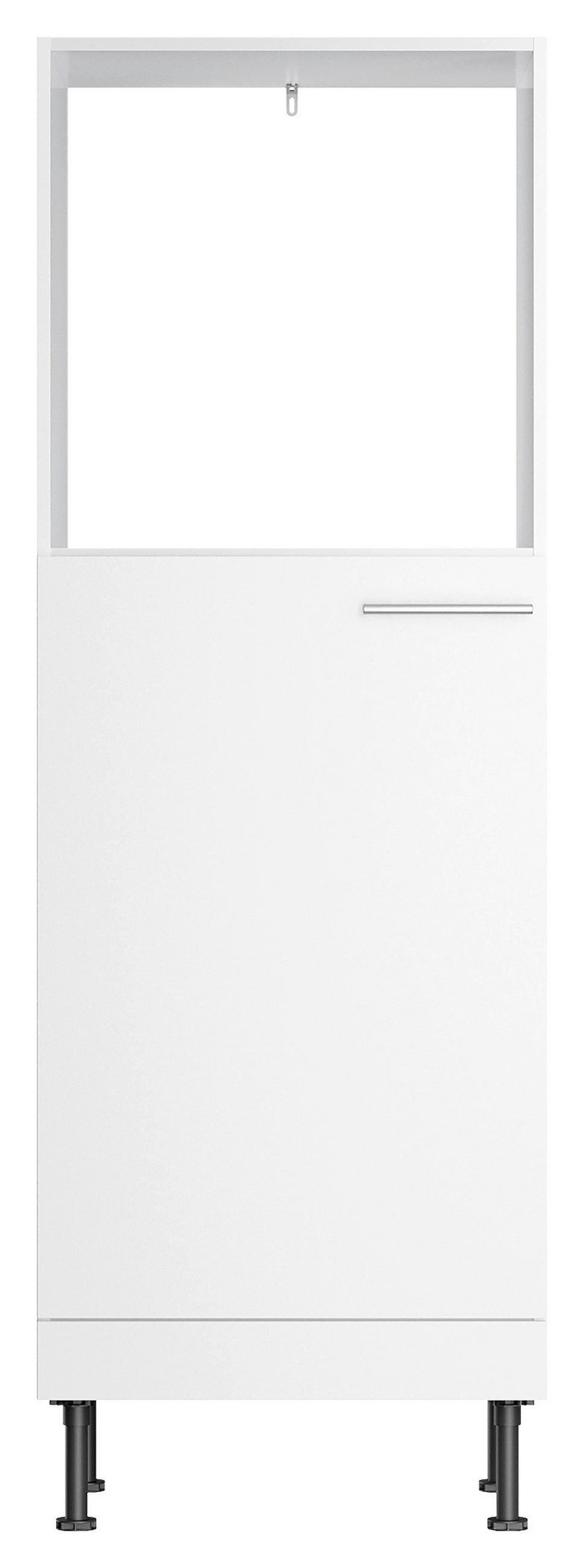 GERÄTEUMBAUSCHRANK 60/176,6/58,1 cm  in Weiß  - Edelstahlfarben/Weiß, Basics, Holzwerkstoff/Metall (60/176,6/58,1cm) - Optifit