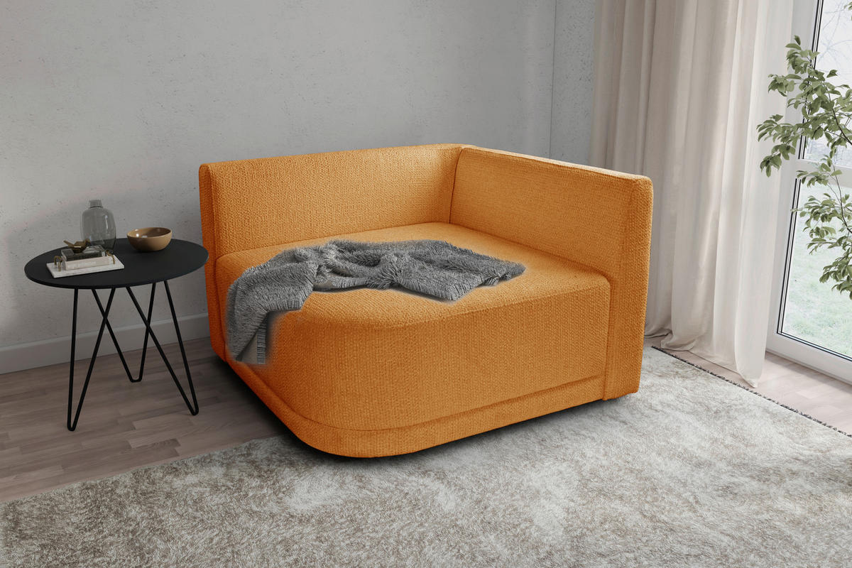 SOFA ZURI in Struktur Senfgelb  - Rot/Senfgelb, Trend, Kunststoff/Textil (110/75/115cm) - Livetastic
