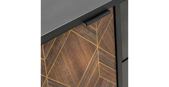 SIDEBOARD Schwarz, Goldfarben Einlegeböden  - Goldfarben/Schwarz, Trend, Holzwerkstoff/Metall (187,8/84/42cm) - Hom`in