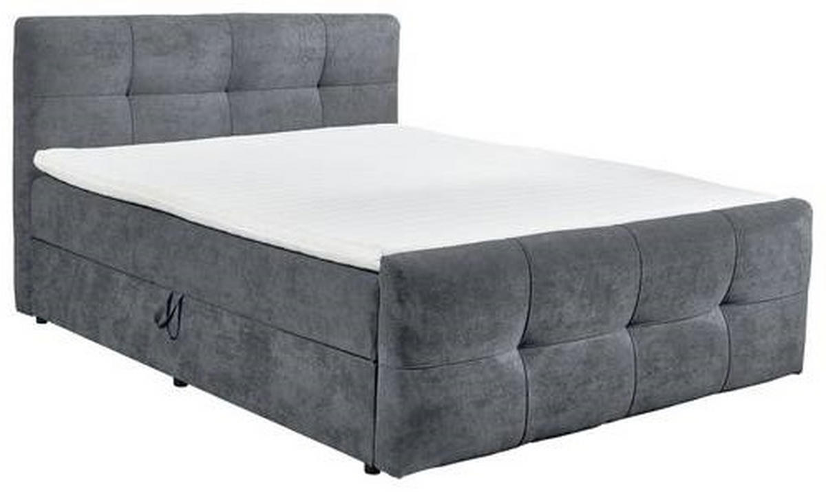 BOXBETT 160/200 cm  in Anthrazit  - Anthrazit, Modern, Holzwerkstoff/Kunststoff (160/200cm) - MID.YOU