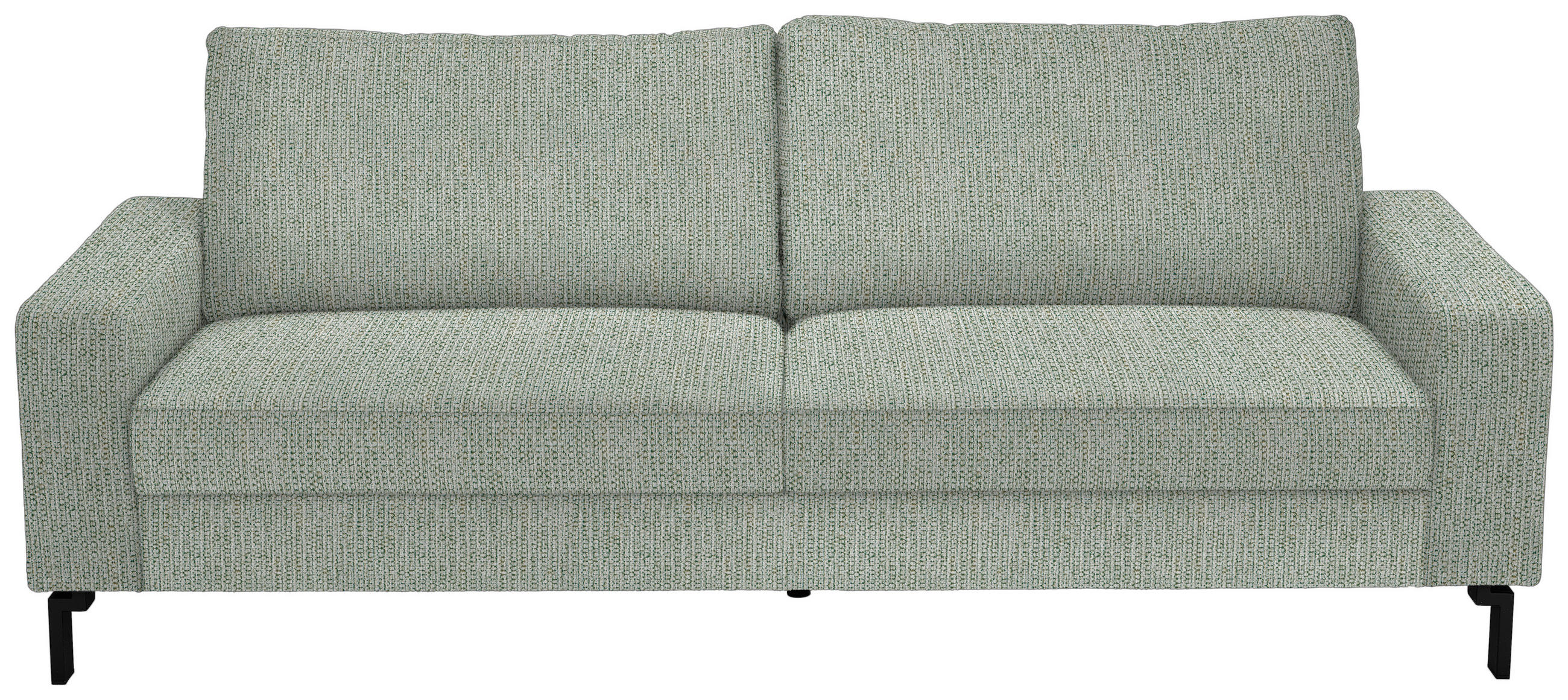 3-SITZER-SOFA  in Flachgewebe Platinfarben  - Platinfarben/Schwarz, Design, Textil/Metall (218/86/97cm) - Hom`in