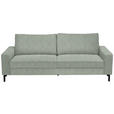 3-SITZER-SOFA  in Flachgewebe Platinfarben  - Platinfarben/Schwarz, Design, Textil/Metall (218/86/97cm) - Hom`in