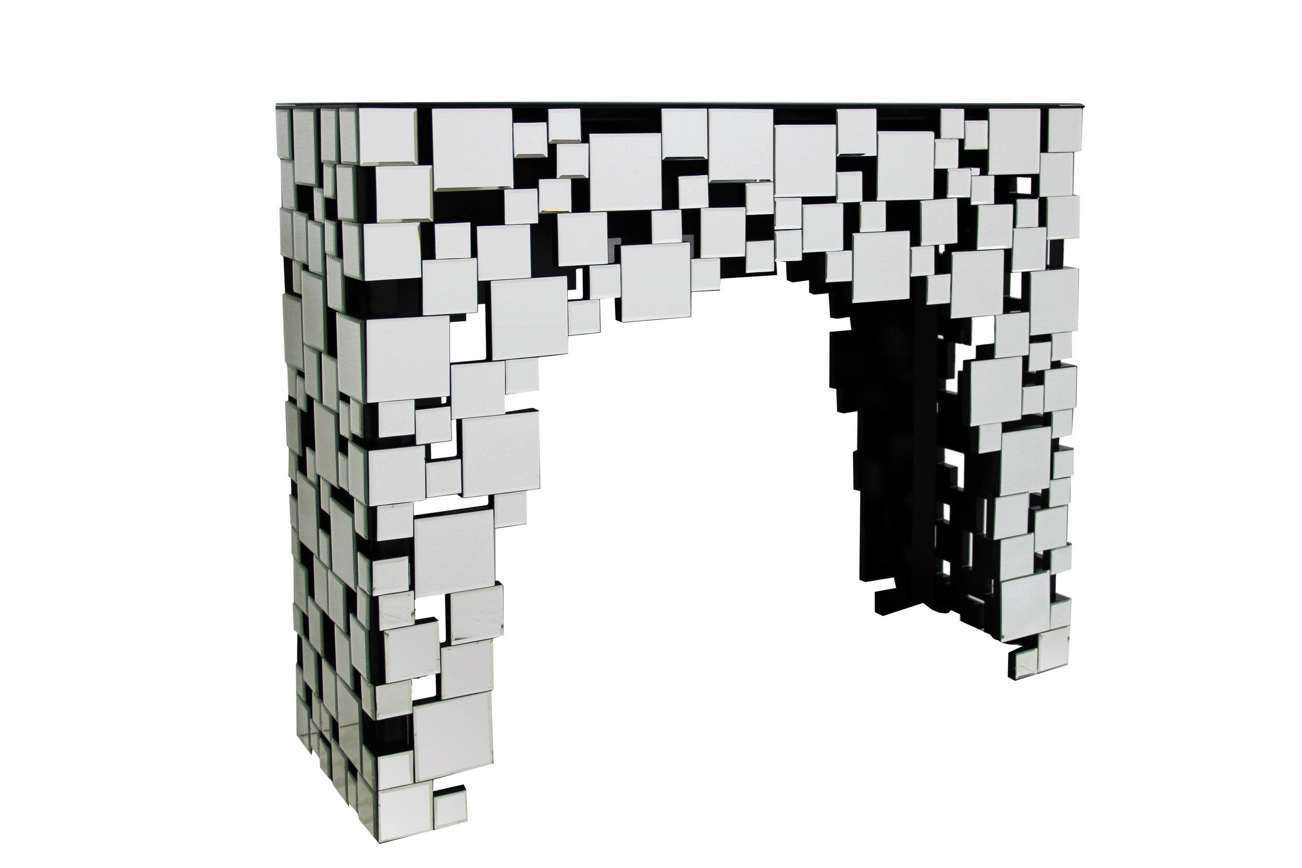 KONSOLENTISCH in Glas, Holzwerkstoff 111/35,5/91 cm    - Silberfarben, Design, Glas/Holzwerkstoff (111/35,5/91cm) - Livetastic