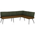 ECKBANK 225/165 cm  in Olivgrün  - Schwarz/Olivgrün, Design, Textil/Metall (225/165cm) - Moderano