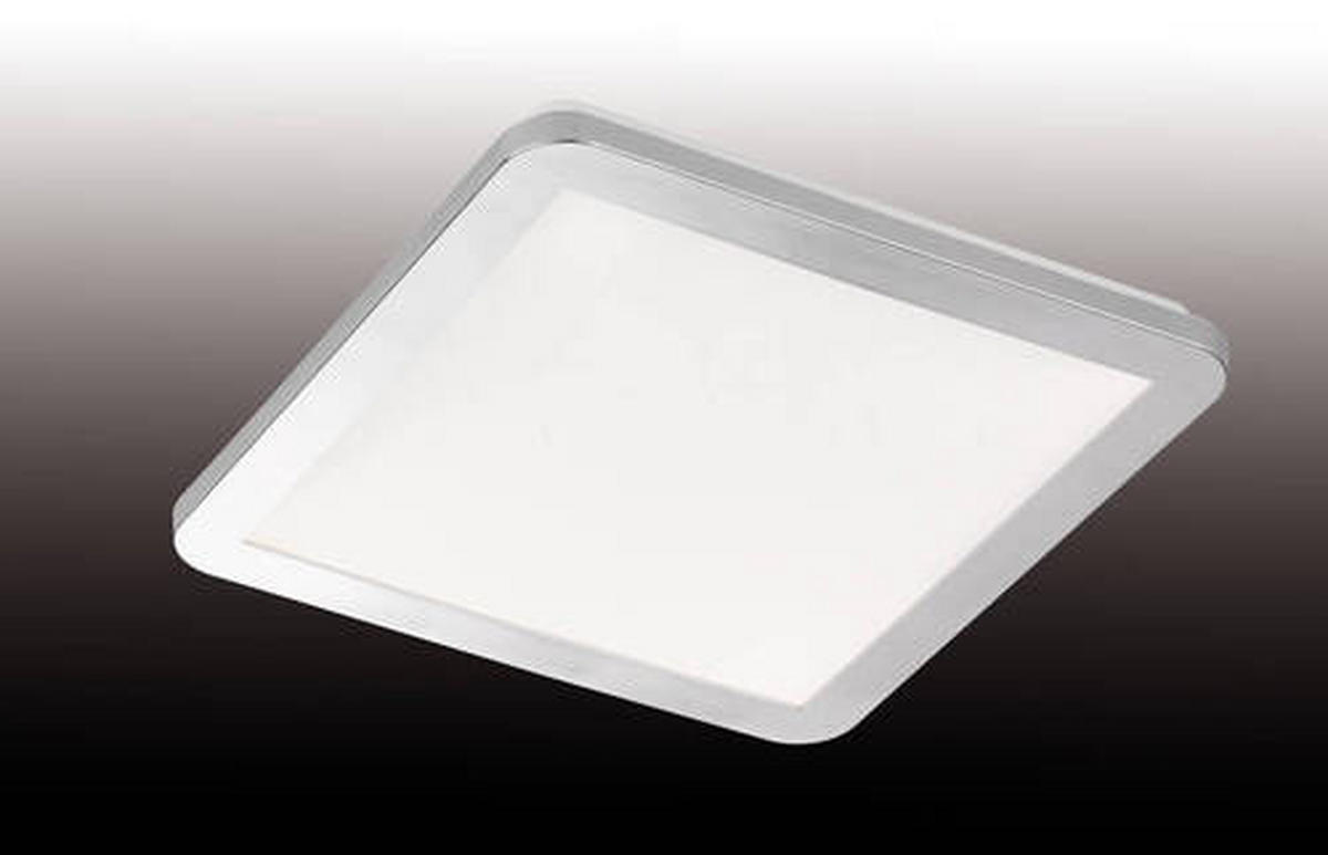 LED-DECKENLEUCHTE     - Weiss/Nickelfarben, Design, Glas/Metall (30/30cm) - Fischer & Honsel