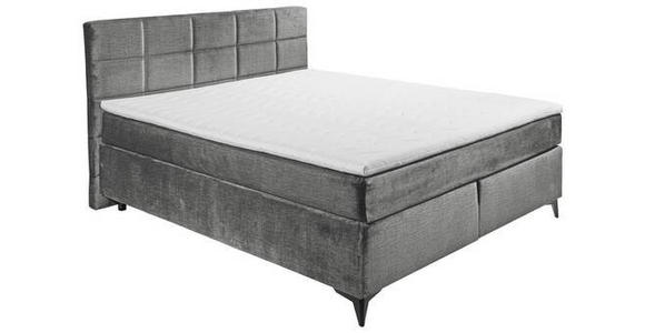 BOXSPRINGBETT 180/200 cm  in Grau  - Schwarz/Grau, Design, Holzwerkstoff/Kunststoff (180/200cm) - Xora