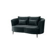 2-SITZER-SOFA Velours Blau  - Blau/Schwarz, MODERN, Textil/Metall (179/85/101cm) - Livetastic