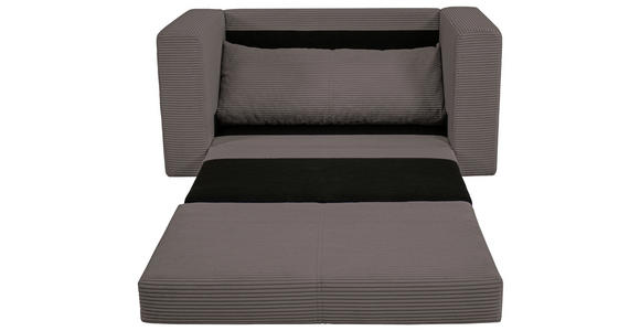 JUGEND- UND KINDERSOFA Cord Graubraun  - Graubraun/Schwarz, KONVENTIONELL, Textil (136/78/72cm) - Xora