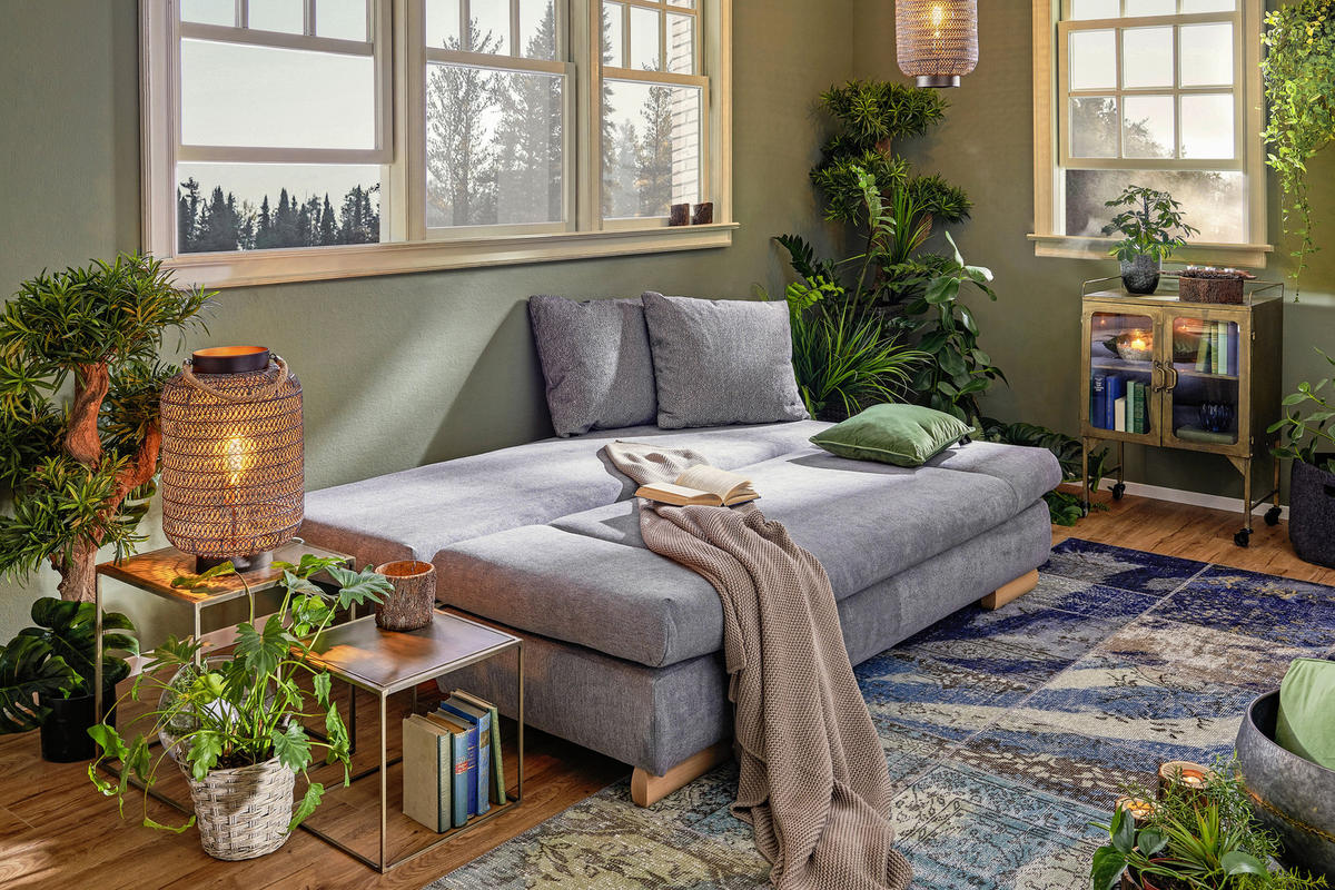 SOFA LEŽAJ siva  - siva, Dizajnerski, tekstil/drvo (200/87/93cm) - Venda