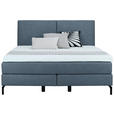 BOXSPRINGBETT 160/200 cm  in Blau  - Blau/Schwarz, KONVENTIONELL, Textil/Metall (160/200cm) - Dieter Knoll