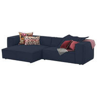 ECKSOFA in Echtleder Blau  - Blau/Schwarz, Modern, Leder/Kunststoff (164/300cm) - W.Schillig