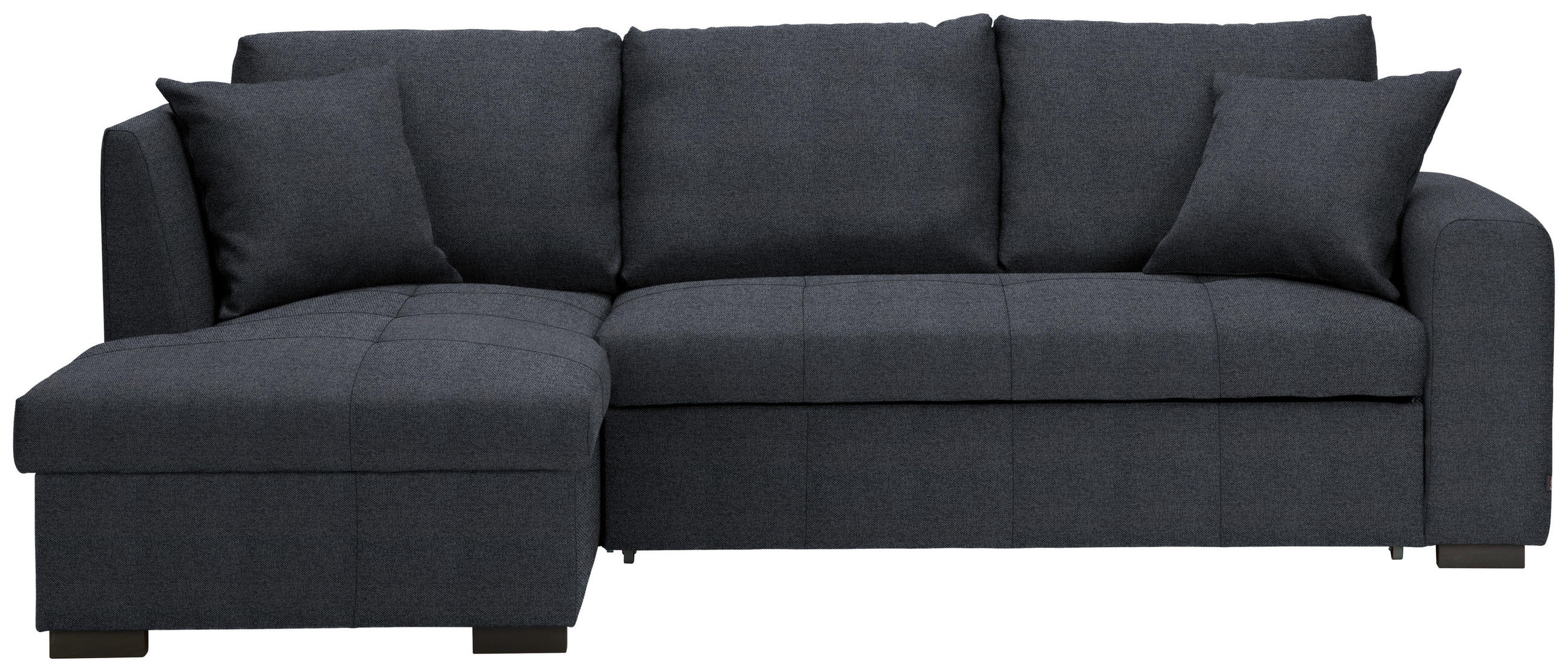 ECKSOFA inkl.Funktionen Dunkelgrau Webstoff  - Dunkelgrau/Schwarz, Design, Kunststoff/Textil (158/238cm) - Xora