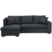 ECKSOFA inkl.Funktionen Dunkelgrau Webstoff  - Dunkelgrau/Schwarz, Design, Kunststoff/Textil (158/238cm) - Xora