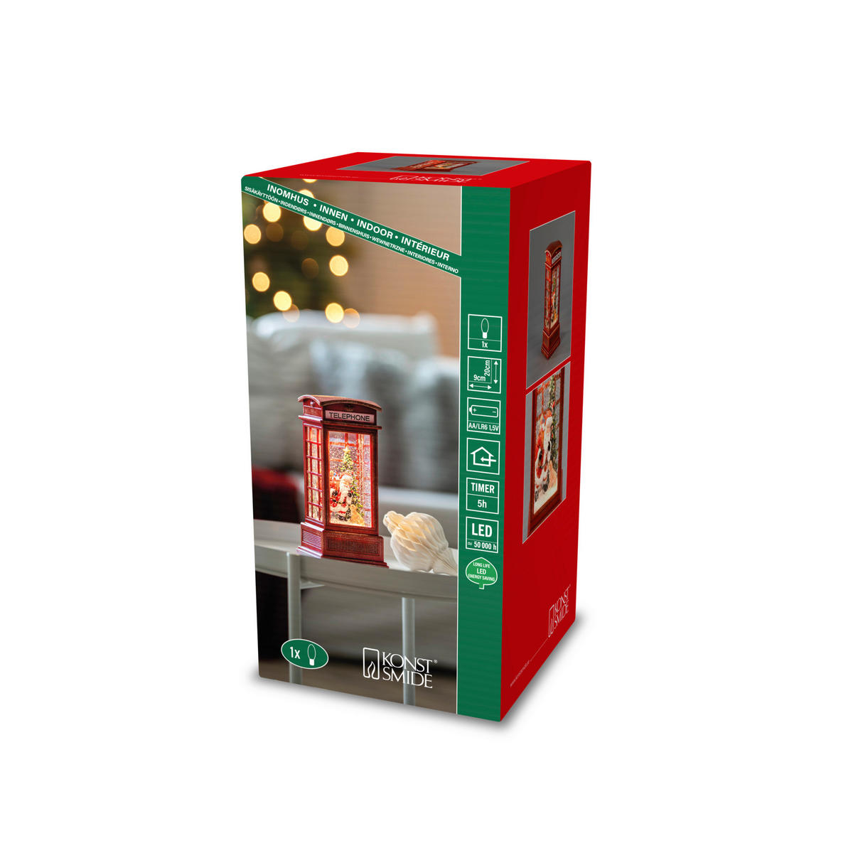 LED-DEKOLEUCHTE  - Rot, LIFESTYLE, Kunststoff (9/20/9cm)