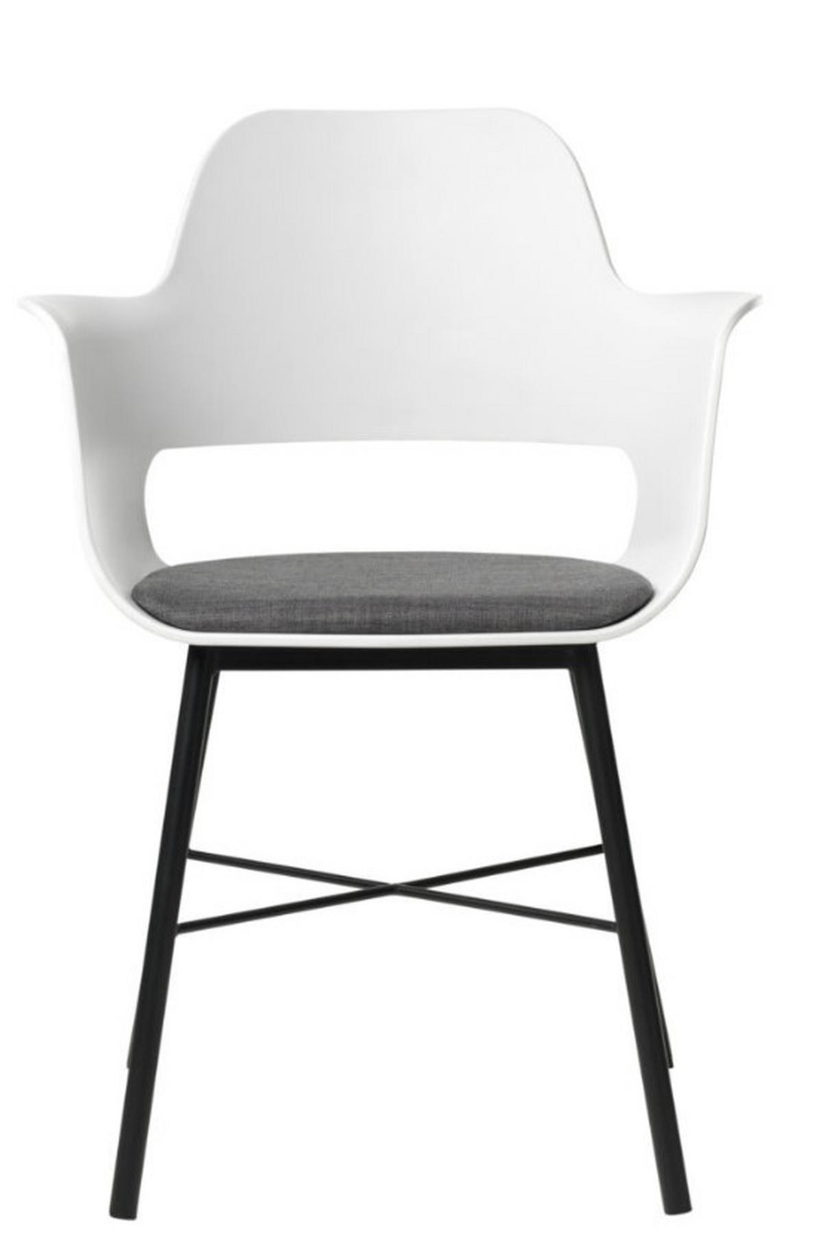 STOL MED ARMSTÖD  - vit/ljusgrå, Design, metall/textil (59/83/57cm) - Best Price