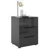 NACHTSCHRANK 45/60/40 cm  - Anthrazit/Anthrazit Hochglanz, Basics, Glas/Holzwerkstoff (45/60/40cm)