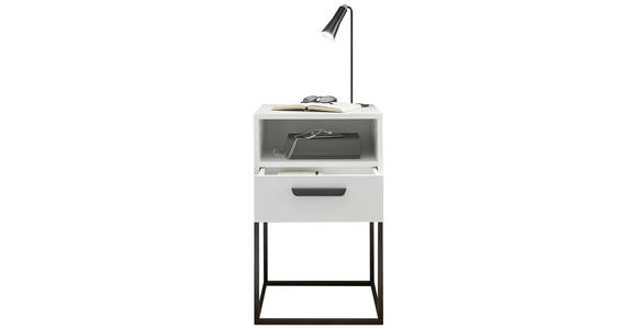 NACHTKÄSTCHEN 40/65/39 cm  in Weiß  - Schwarz/Weiß, Design, Holzwerkstoff/Kunststoff (40/65/39cm) - Carryhome