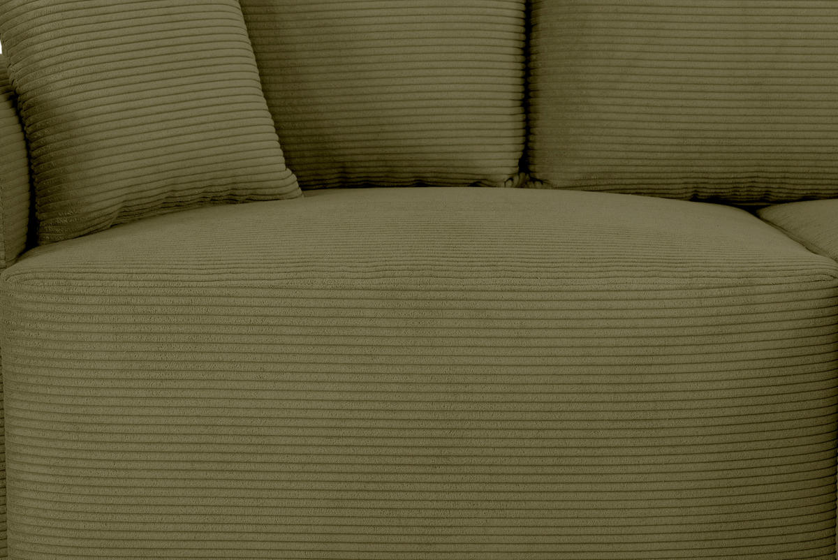 ECKSOFA in Cord Olivgrün  - Olivgrün, Design, Textil (250/151cm) - MID.YOU