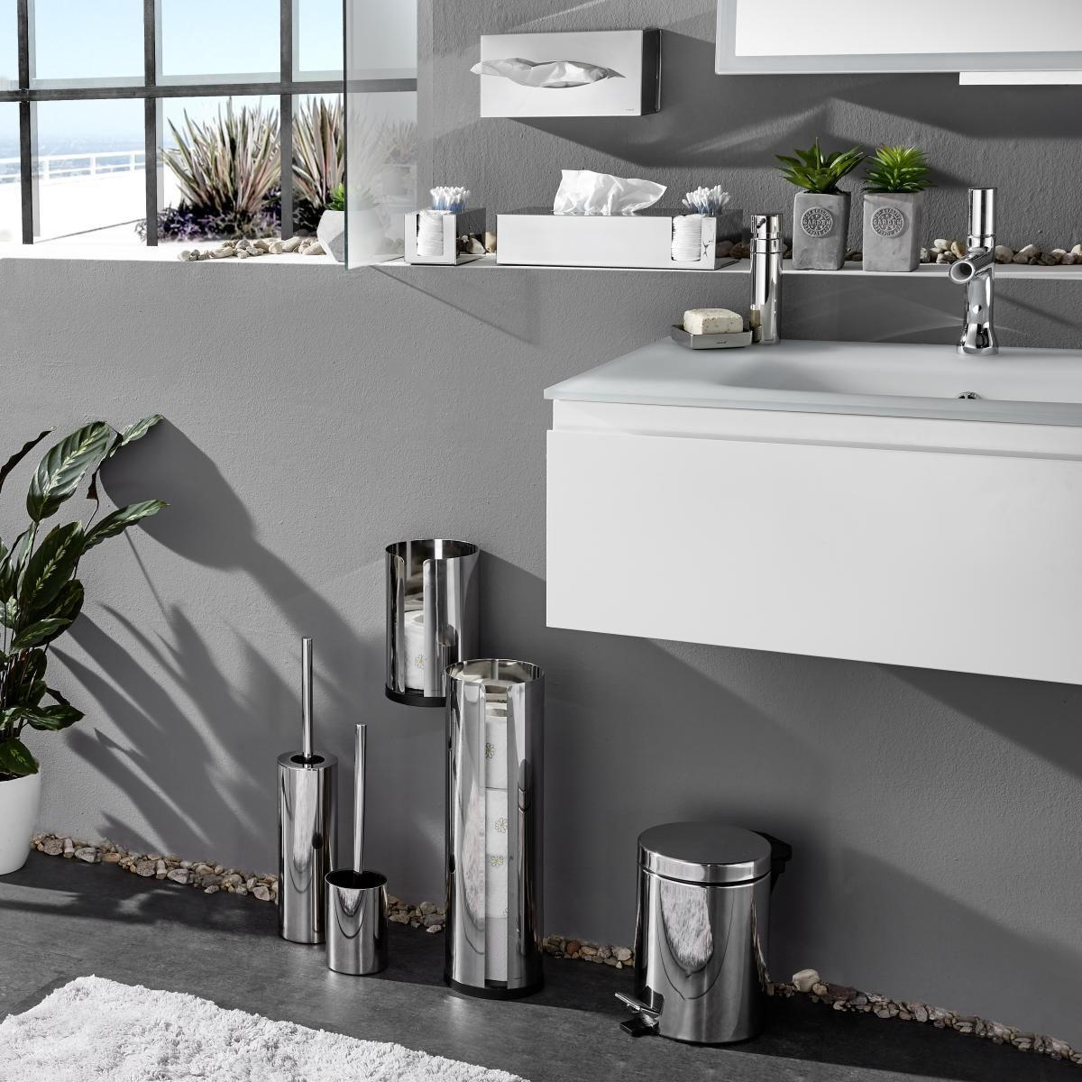 WC-BÜRSTENGARNITUR - Edelstahlfarben, Design, Kunststoff/Metall (8,8/37,0cm) - Blomus