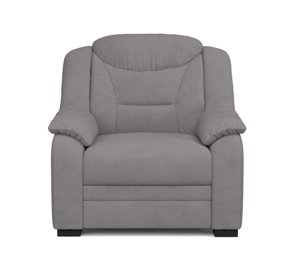 SESSEL Mikrofaser Hellgrau    - Hellgrau/Schwarz, Basics, Kunststoff/Textil (97/99/99cm) - MID.YOU