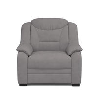 SESSEL Mikrofaser Hellgrau    - Hellgrau/Schwarz, Basics, Kunststoff/Textil (97/99/99cm) - MID.YOU