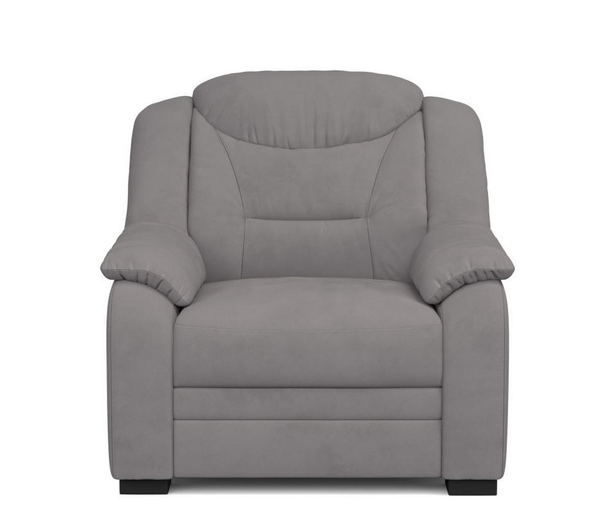 SESSEL Mikrofaser Hellgrau    - Hellgrau/Schwarz, Basics, Kunststoff/Textil (97/99/99cm) - MID.YOU