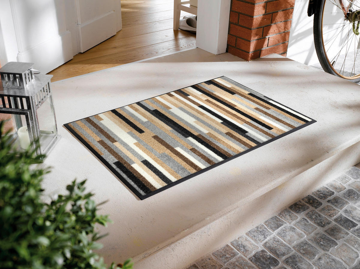 DVEŘNÍ ROHOŽKA, 50/75 cm, béžová, hnědá, šedá - šedá/hnědá, Konvenční, textil/plast (50/75cm) - Esposa
