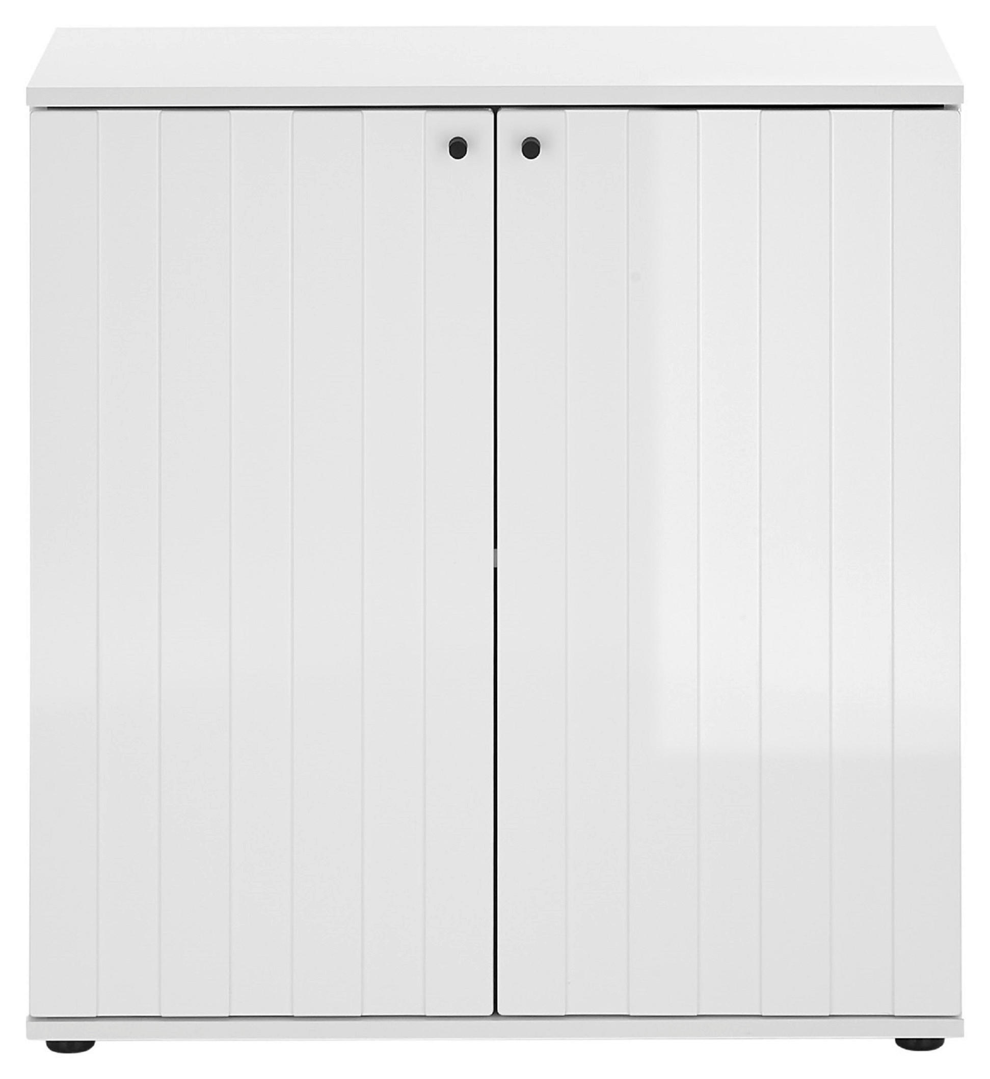 KOMMODE  in 80/83/38 cm  - Weiß Hochglanz/Schwarz, Basics, Holzwerkstoff/Kunststoff (80/83/38cm)