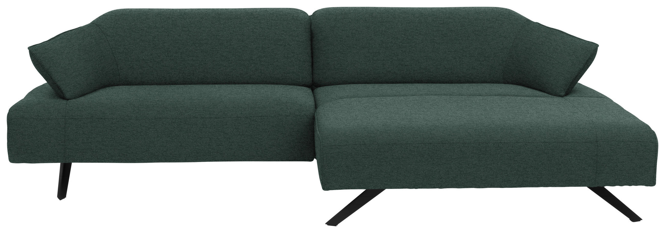 ECKSOFA in Struktur Türkis  - Türkis/Anthrazit, Design, Textil/Metall (276/165cm) - Himolla