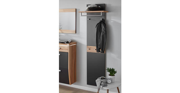 GARDEROBENPANEEL 45-60/187/28 cm - Dunkelbraun/Buchefarben, Design, Holz/Holzwerkstoff (45-60/187/28cm) - Dieter Knoll