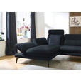 ECKSOFA in Echtleder Dunkelblau  195/308 cm  - Schwarz/Dunkelblau, Design, Leder/Metall (195/308cm) - Dieter Knoll